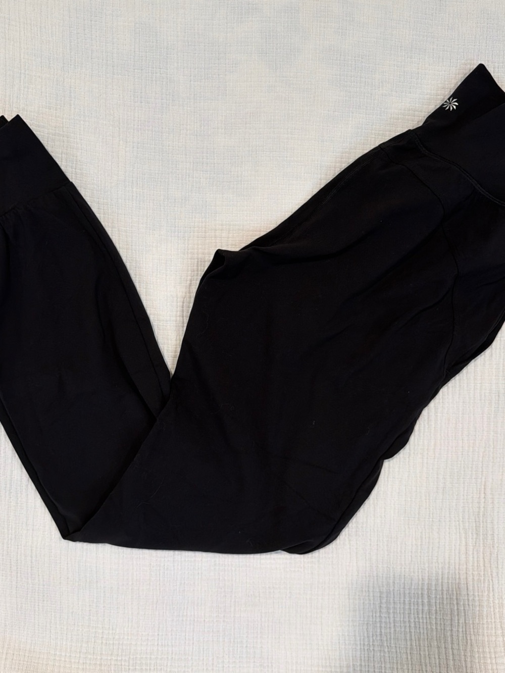 Athleta Black Salutation Jogger with Subtle Logo
